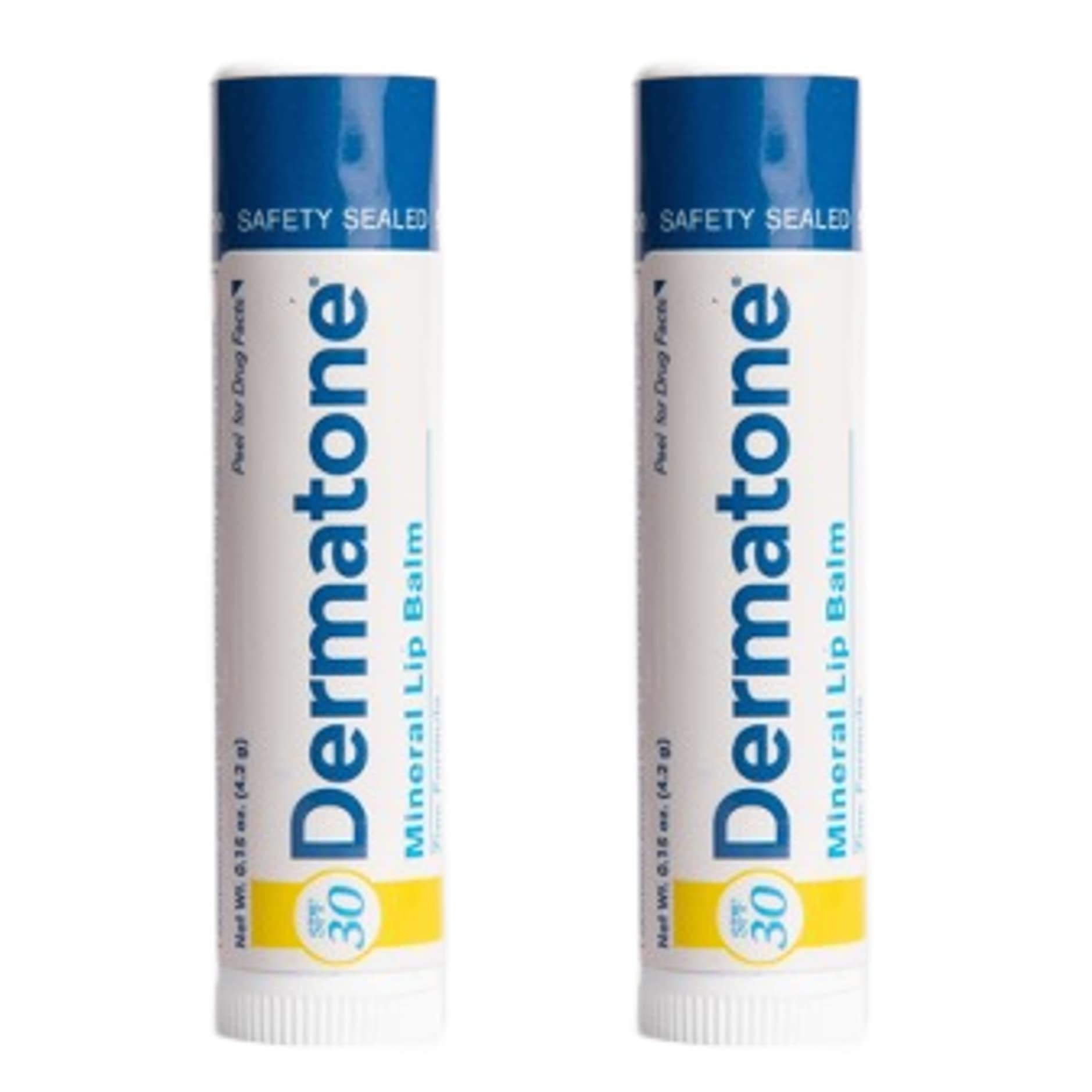 Dermatone Mineral Lip Balm SPF 30 Moisturizing, Reef Safe, Oxybenzone