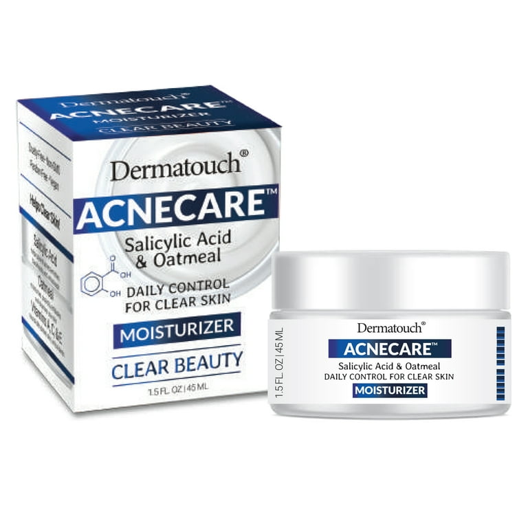Dermatouch Acne Moisturizer Anti Aging Cream with Salicylic Acid and Oatmeal 1.7 Oz