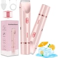 thumbnail image 1 of Dermave Bikini Shaver, Dermave Trimmer 2.0, 2 in 1 Bikini Trimmer for Women, Dual Head Shaver Women, 2 in 1 Wet & Dry Waterproof Electric Bikini Trimmer for Face, Body & Intimate Areas (Pink), 1 of 7