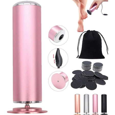 Dermave Electric Foot Callus Remover, Pedifairy 360 Rotation Foot Sander, Pain-Free Foot Polisher with 60pcs Sanding Discs, 0-600 RPM Adjustable Speed Electric Foot File (Pink)