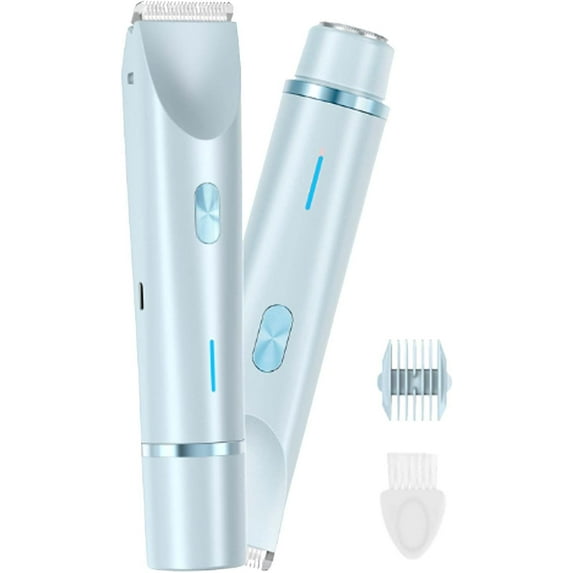 Dermave Trimmer 2.0, Dermave Bikini Shaver, 2in1 Electric Bikini Trimmer, Ipx7 Waterproof Wet and Dry Hair Trimmers with Dual - Head Design for Both Body and Facial Hair Removal