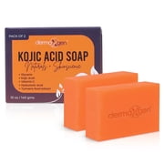 Dermaxgen Kojic Acid Cleansing Soap with Vitamin C, Hyaluronic Acid & Turmeric Root Extract, Moisturizing Face & Body Bar Soap, Daily Cleanser, 2 Count