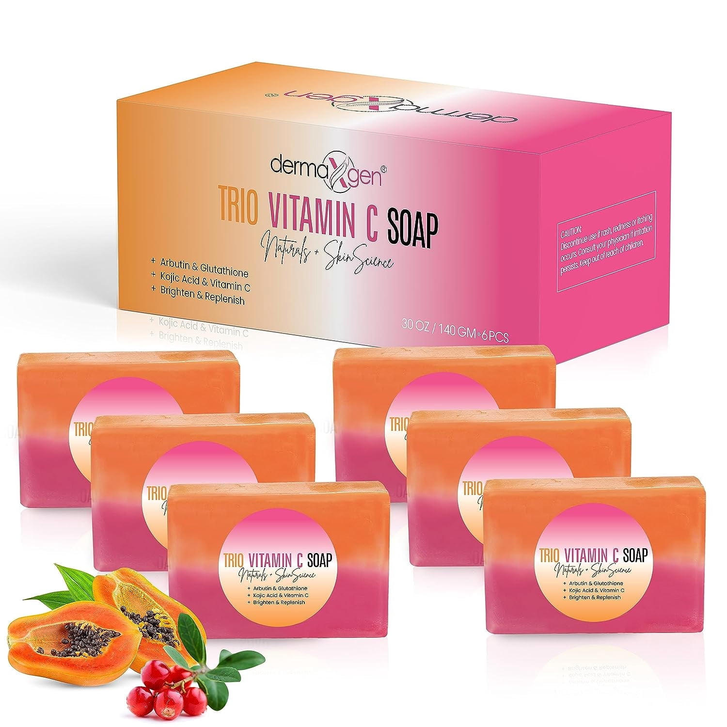 glutathione kojic acid vitamin c soap Dermaxgen Organic Vitamin C Soap Bar Pack of 4 – skin brightening face &  body cleanser with kojic acid and vitamin c for dark spot care