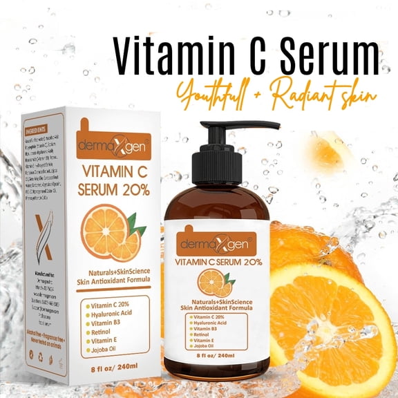 Dermaxgen® PURE ORGANIC Vitamin C 20% + Retinol + Hyaluronic Acid ANTI-AGING SERUM - 8 FL OZ