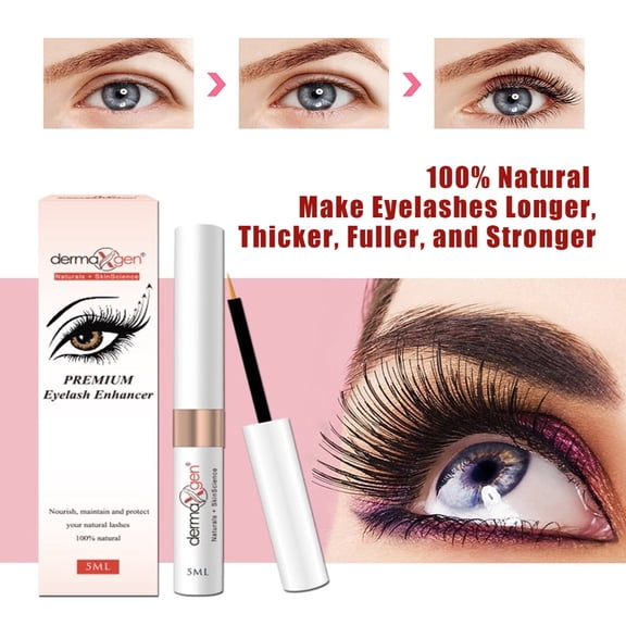 Dermaxgen Premium Eyelash Enhancer- Pure Organic - Enhancement For Longer, Fuller & Thicker Lashes & Eyebrows - 5ML