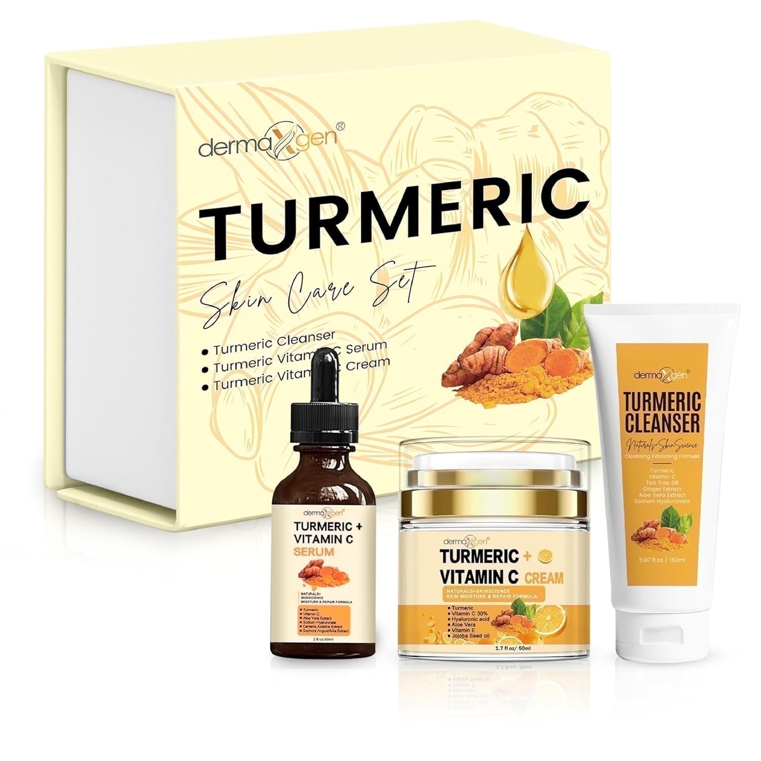 Dermaxgen Turmeric Complete Facial Care Kit - Skincare Gift Set