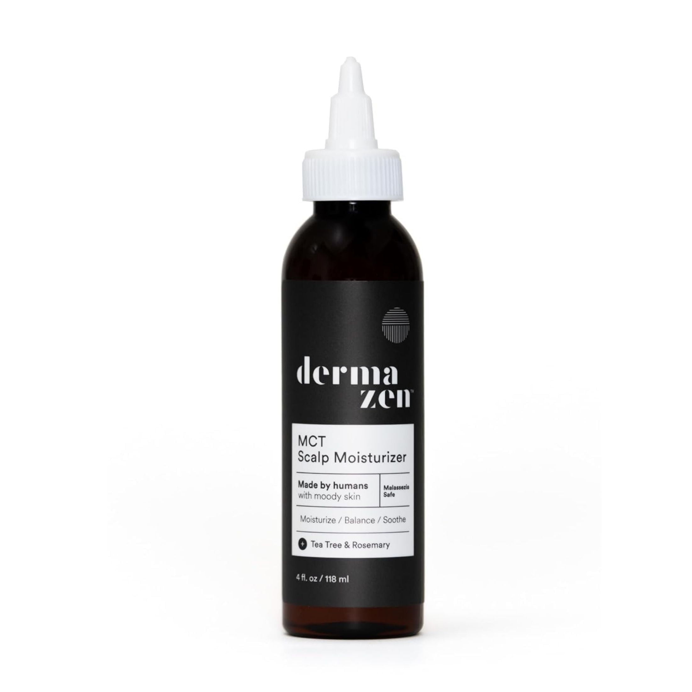 Dermazen Malassezia-Safe MCT Scalp Moisturizer for Men & Women - Natural Care for Dry, Flaky Scalp | Tea Tree & Rosemary Essential Oils for Hydration, Itch Relief & Hair Growth Support - 4oz