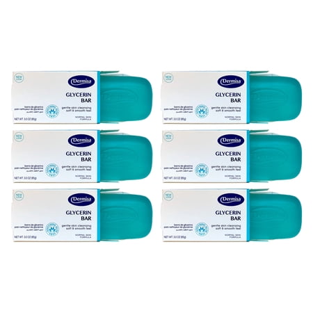Dermisa Glycerin Bar Soap. Refreshing Fragrance. Protect, Cleanse and Moisturize. Vegetable Based. With Aloe Vera. For Facial Care. 3 oz / 85 G. Pack of 6
