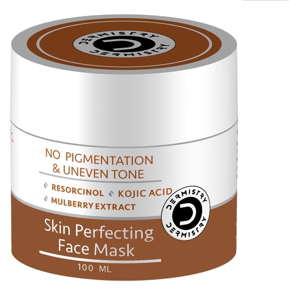 Dermistry 1% Kojic Acid Pigmentation Instant Detan DTan Dark Spots Dull Uneven Skin Tone Removal Face Pack Mask for Glowing Lightening Brightening Face Suits Men Women Dry Oily & All Skin Types 100ml