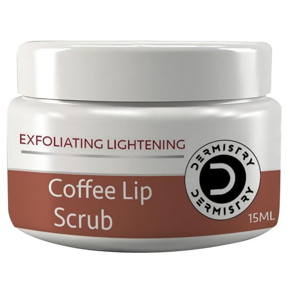 Dermistry Coffee Exfoliating Lightening Brightening Lip Scrub I Natural Sugar I Olive & Coconut Oil Shea Butter I Dark Smoker Pigmentation Remover I Damage Repair & Healing I Men Women 15 ml