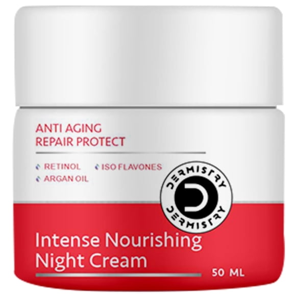 Dermistry Repair Protect Anti Aging Retinol Argan Oil Night Cream | Moisturizer Reduces Fine Lines Wrinkles | Green Tea Vit E Hyaluronic Acid | Suits All Skin Types Women Men | 50ml