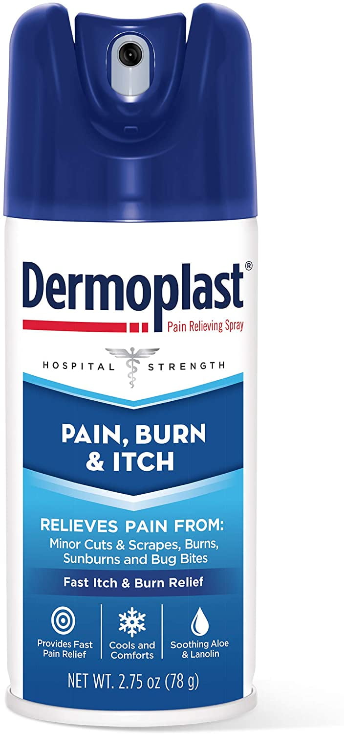 Dermoplast Hospital Strength Pain Relieving Spray for Burn & Itch Relief  Over-the-Counter Medicines 2.75 oz, 2 Pack 