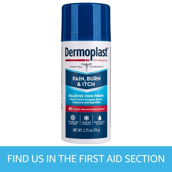 Dermoplast Pain Relief Spray for Minor Cuts, Burns and Bug Bites, 2.75 oz