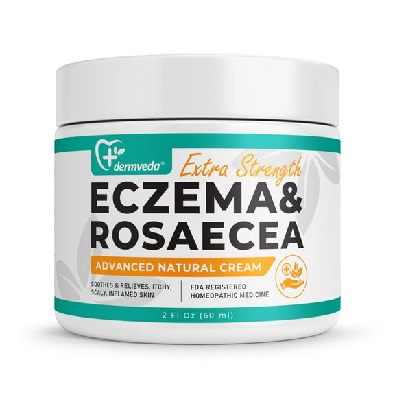 Dermveda Eczema & Rosacea Advanced Natural Cream, Soothing, Reducing Inflamed Skin, Itchy Scalp, and Redness, Rosacea Calming Cream Dermatologist-Tested Solution