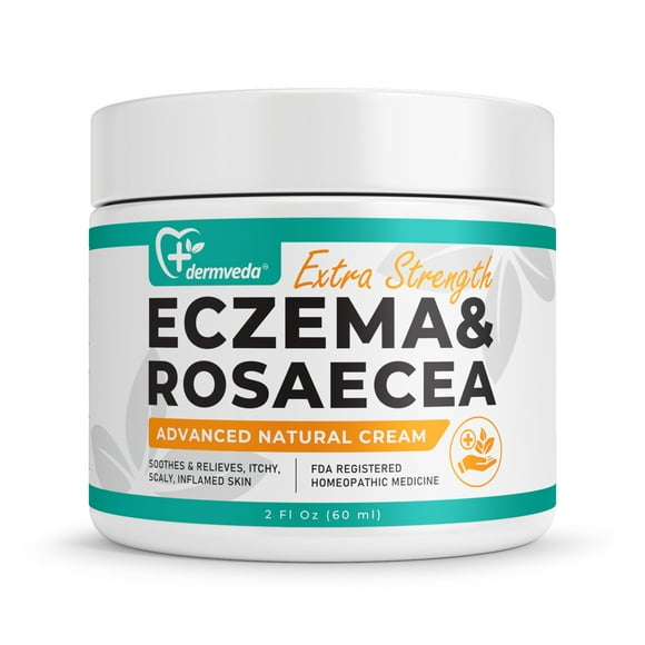 Dermveda Eczema & Rosacea Advanced Natural Cream, Soothing, Reducing Inflamed Skin, Itchy Scalp, and Redness, Rosacea Calming Cream Dermatologist-Tested Solution