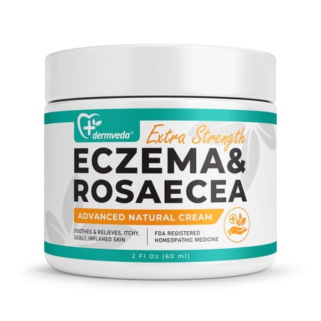 Dermveda Extra Strength Advanced Natural Rosacea & Eczema Cream for Sensitive Skin, 2 fl oz