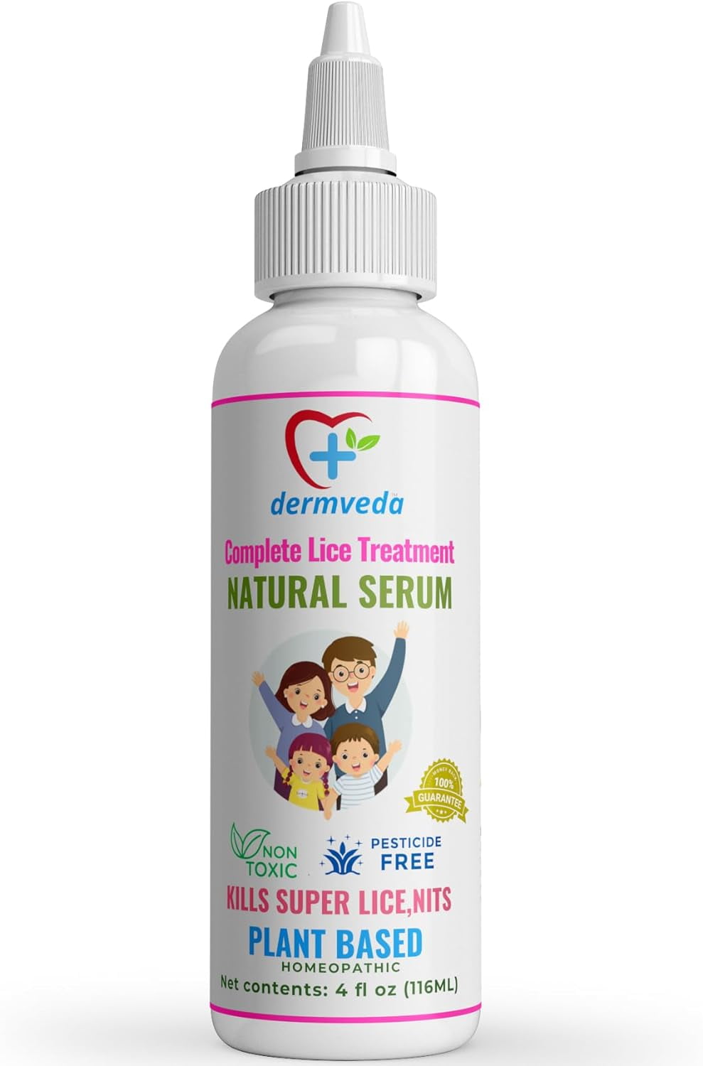Dermveda Natural Nits & Lice Treatment for Kids & Adults Lice Removal