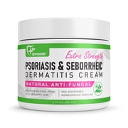 Dermveda Psoriasis & Seborrheic Dermatitis Cream, Natural Anti-Fungal Ointment, Fragrance-Free, 2 fl oz