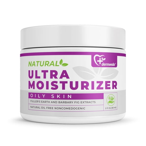 Dermveda Natural Ultra Facial Moisturizer Cream, Oil-Free and Non-Comedogenic, 2 oz