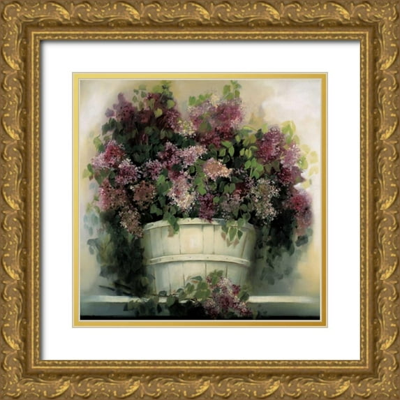 Dern, Andrea 20x20 Gold Ornate Wood Framed with Double Matting Museum Art Print Titled - Lilac Gathering