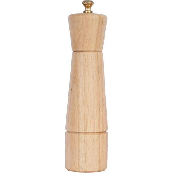 DeroTeno Salt Mill, Salt Grinder with Adjustable Ceramic Grinding Core, Rubber Wood, 22 cm Height, Bottom Dia: 5.5 cm(Tray is NOT Included)