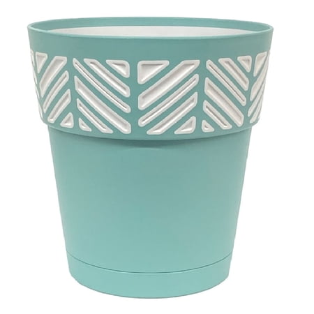 Deroma Deroma 9E83ZFZ029 Mosaic Round Planter, Resin