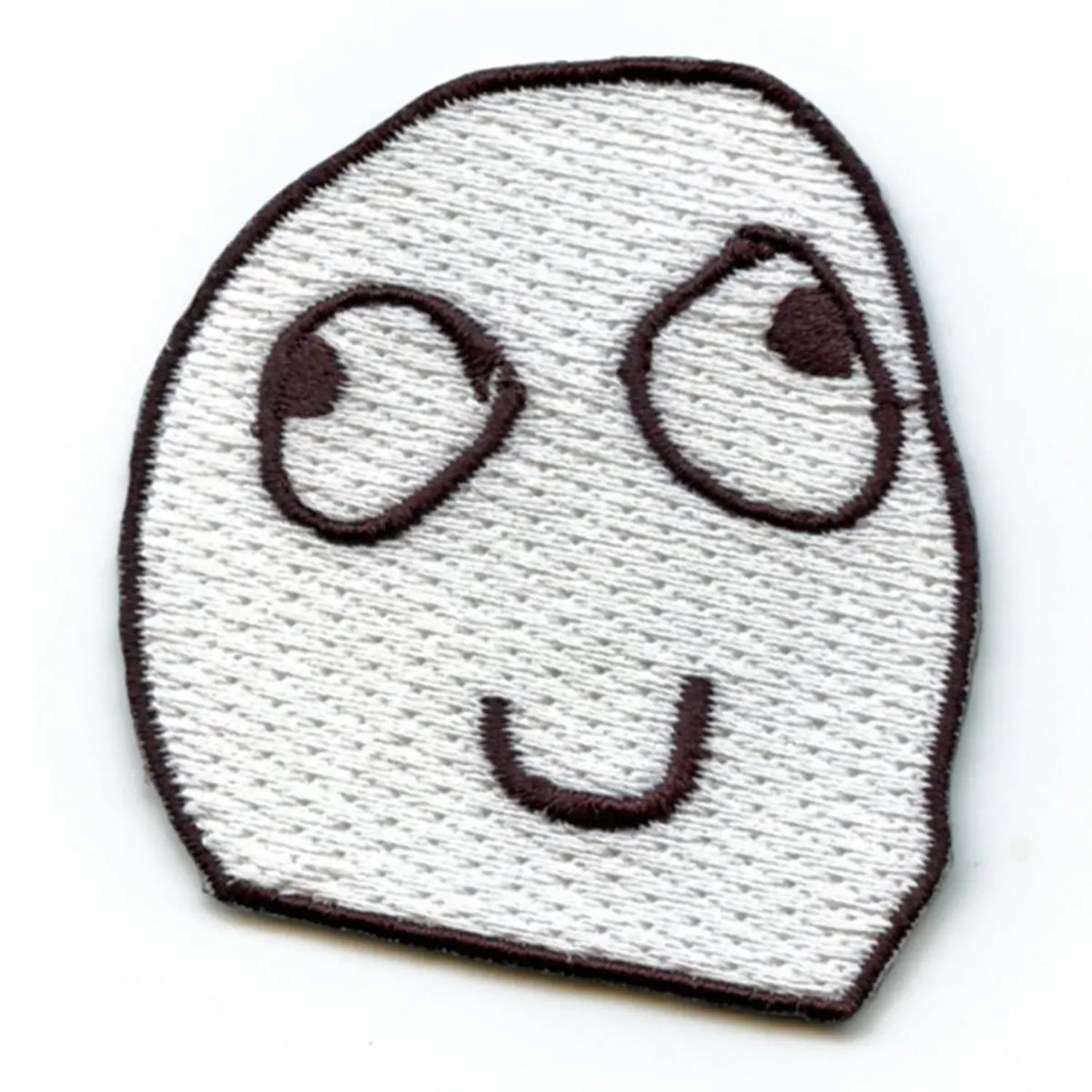 Derp Face Emoji Meme Iron On Embroidered Patch 