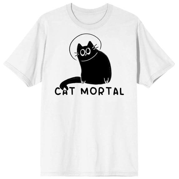 Derpy Kitty Black Cat Mortal Men's White Graphic Tee - 4XLB