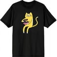 thumbnail image 1 of Derpy Kitty Cat With Pink Bowl Men's Black Crew Neck Short Sleeve Tee-XXL, 1 of 2