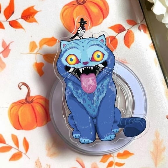 Derpy & Sussie Phone Grip Blue Tiger & Magpie Besties Acrylic Stand, Cute Cartoon Fan Art Holder, Funny Gift for Animation Lovers.