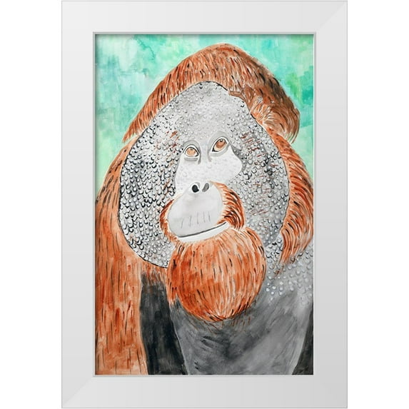 Derr, Wynn 10x14 White Modern Wood Framed Museum Art Print Titled - Bornean Orangutan