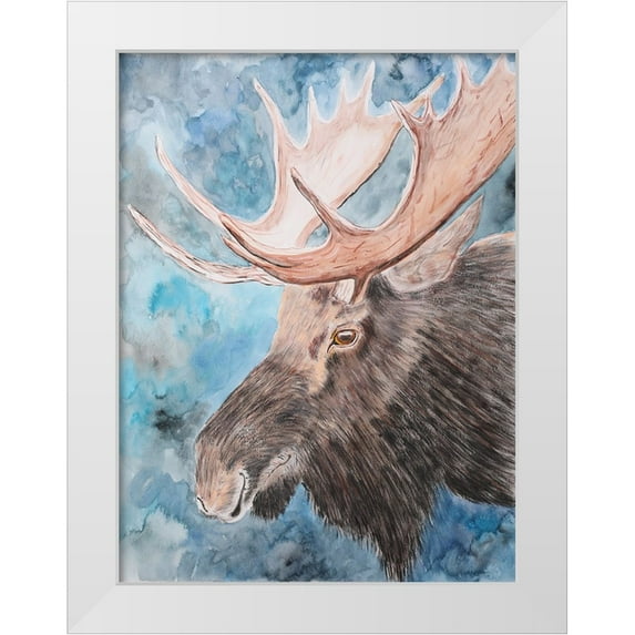 Derr, Wynn 12x14 White Modern Wood Framed Museum Art Print Titled - Moose Memories