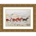thumbnail image 1 of Derr, Wynn 14x11 Gold Ornate Wood Framed with Double Matting Museum Art Print Titled - Mustang Medley, 1 of 4