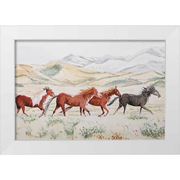 Derr, Wynn 24x17 White Modern Wood Framed Museum Art Print Titled - Mustang Medley