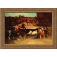 thumbnail image 1 of Derribo del picador 24x18 Gold Ornate Wood Framed Canvas Art by Manuel Rodriguez de Guzman, 1 of 2
