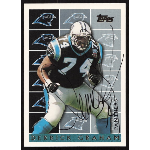 Derrick Graham Autographed 1995 Topps Rookie Card #437 Carolina Panthers SKU #259394