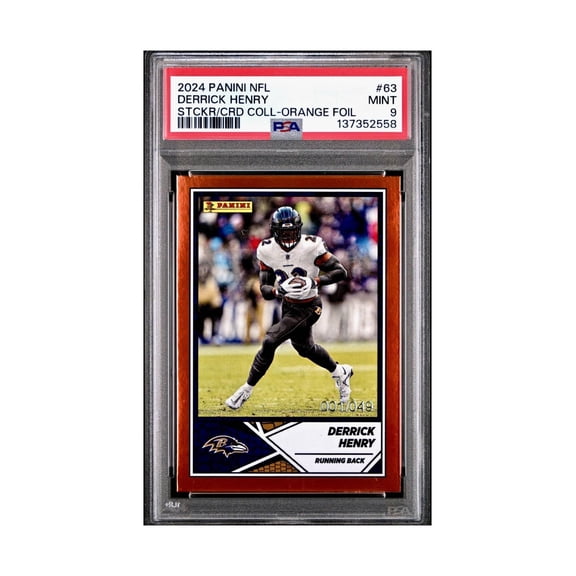 Derrick Henry 2024 Panini Sticker Collection 001/049 #63 Bronze Foil PSA 9 Mint