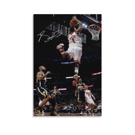 Derrick Rose Canvas Poster Wall Art Poster Scroll Canvas Painting Picture Living Room Decor Home 16x24inch(40x60cm)