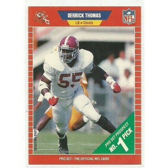 Derrick Thomas KC Chiefs 1989 NFL Pro Set RC Alabama