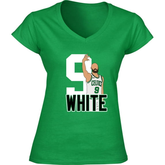 Derrick White Boston 9 LADIES V-NECK Shirt T-Shirt