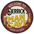 thumbnail image 1 of Derrick's Man Cave 14" Round Metal Sign Kitchen Bar Wall Decor 100140035390, 1 of 1