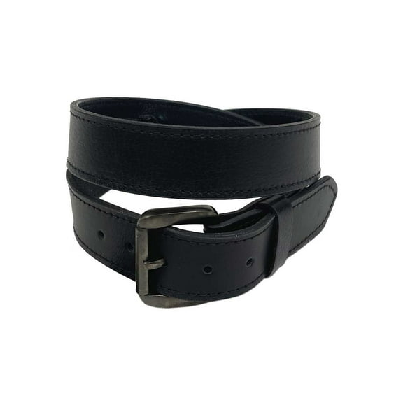 Derringer Men's Money Zip Pocket Premium Leather Belt, Solid Black (36)