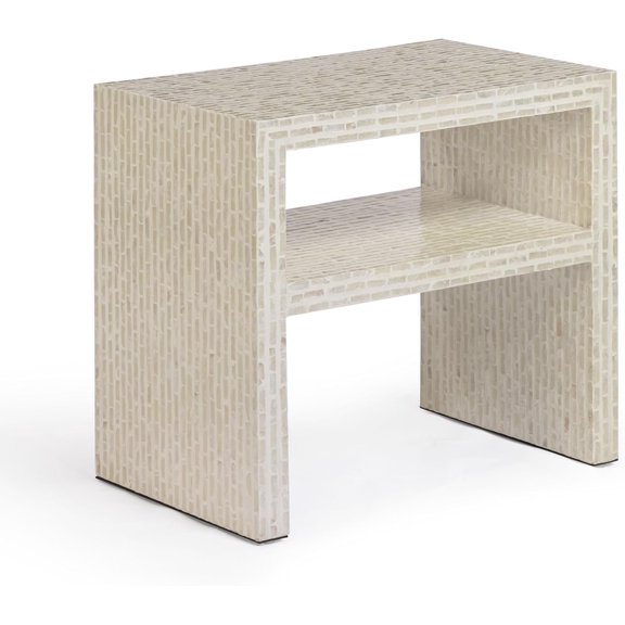 Derry Cream Capiz Shell Nightstand