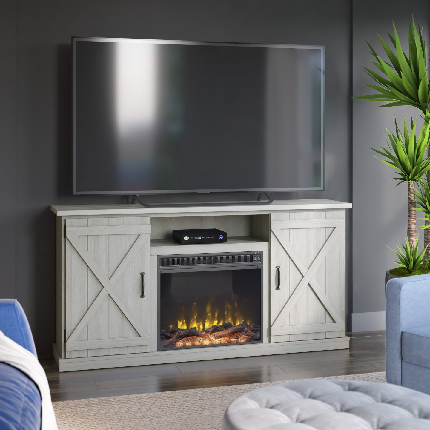 Derrynisk tv stand with fireplace deals