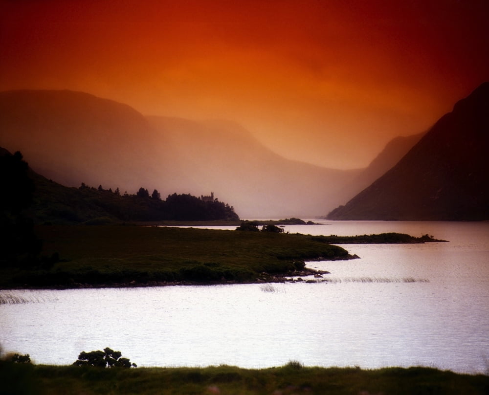 Derryveagh Mountains Glenveagh National Park Co Donegal Ireland Lake With Mountains In The Distance Canvas Art - The Irish Image Collection Design Pics (17 x 13)