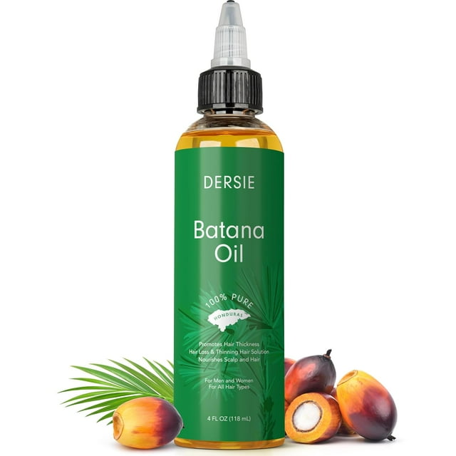 Dersie Organic Batana Oil for Hair Growth, 100 Pure & Natural from Honduras, 4 FL OZ