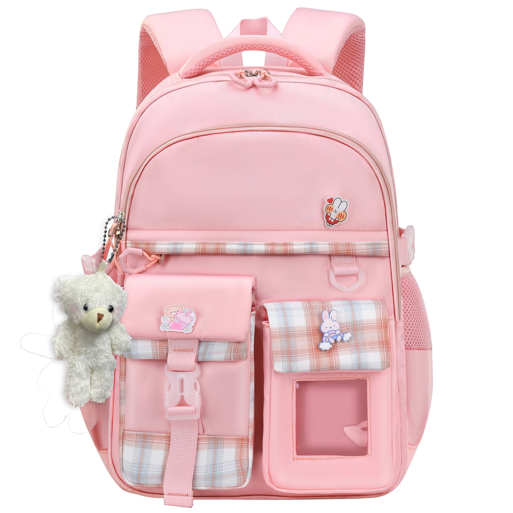 Derstuewe Cute Pink School Backpack for Teens and Students, Pink Color ...