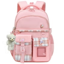Derstuewe Cute Pink School Backpack for Teens and Students, Pink Color