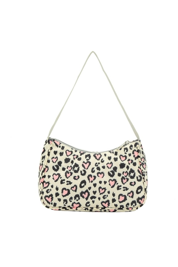 Shoulder Bags for Women, Cute Hobo Tote Handbag Mini Clutch Purse with Zipper Closure, Leopard Print
