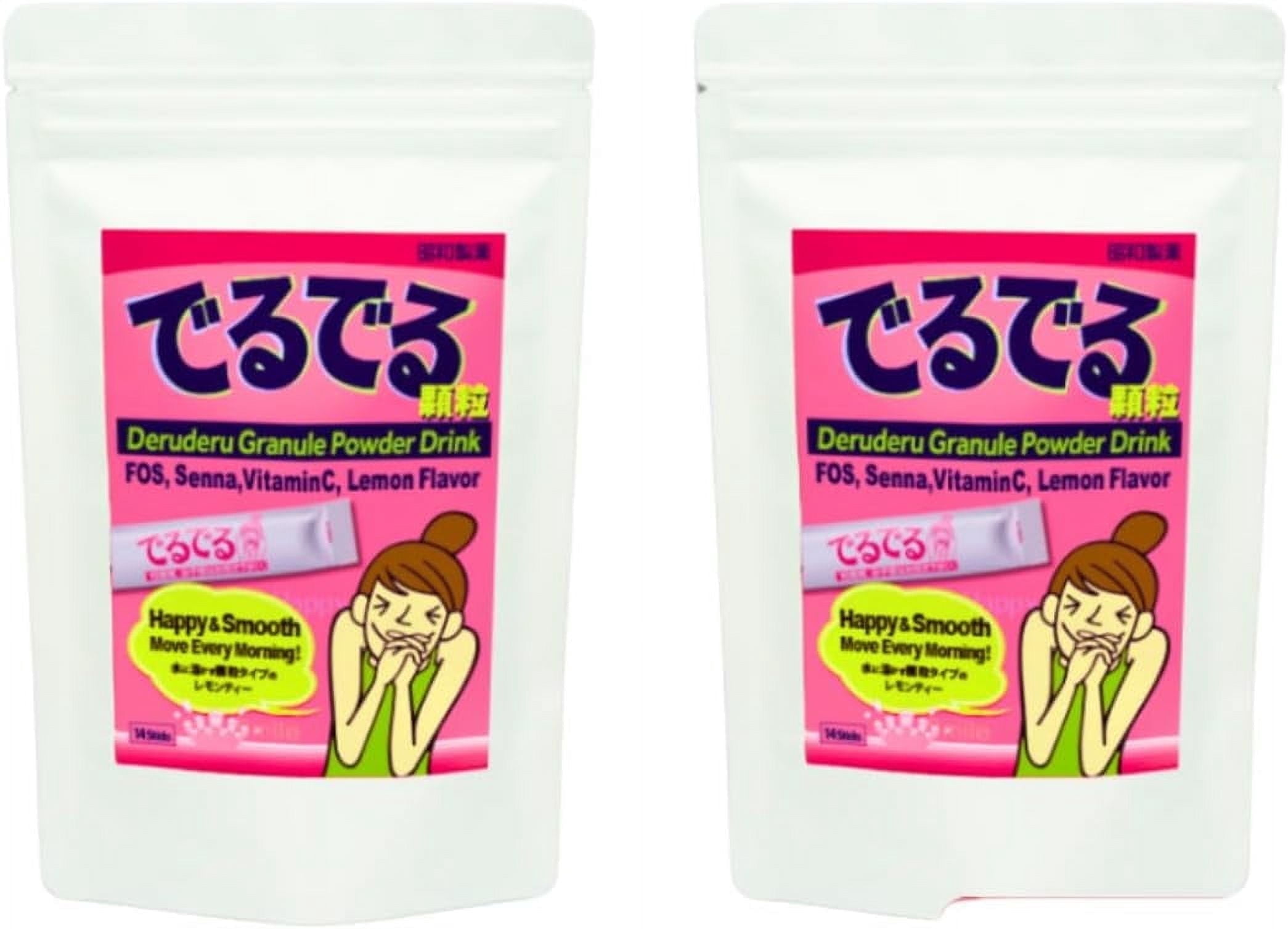 Deruderu Smooth Move Powder Drink Mix, 28 Sticks, Caffeine-Free, Sugar-Free, Gentle Herbal, Vitamins